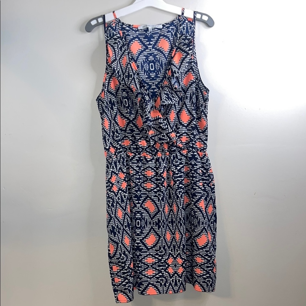 Collective Concepts Blue Orange Mini Dress Sleeveless Size XLP EUC #206